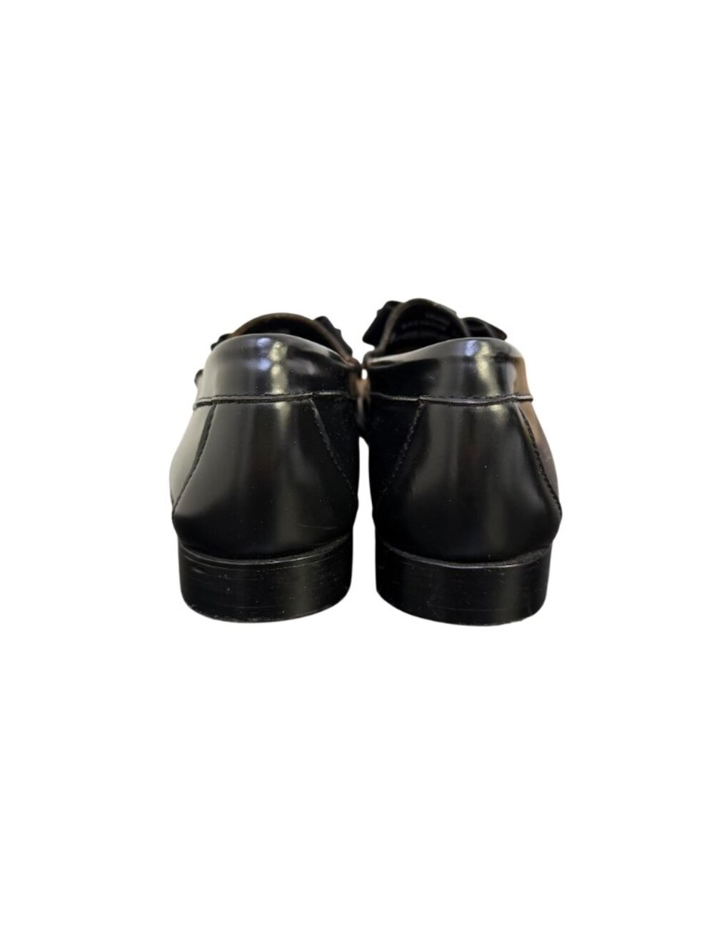 G.H. Bass Weejuns Black Leather Bow Loafers Size 10 - Picture 4 of 7